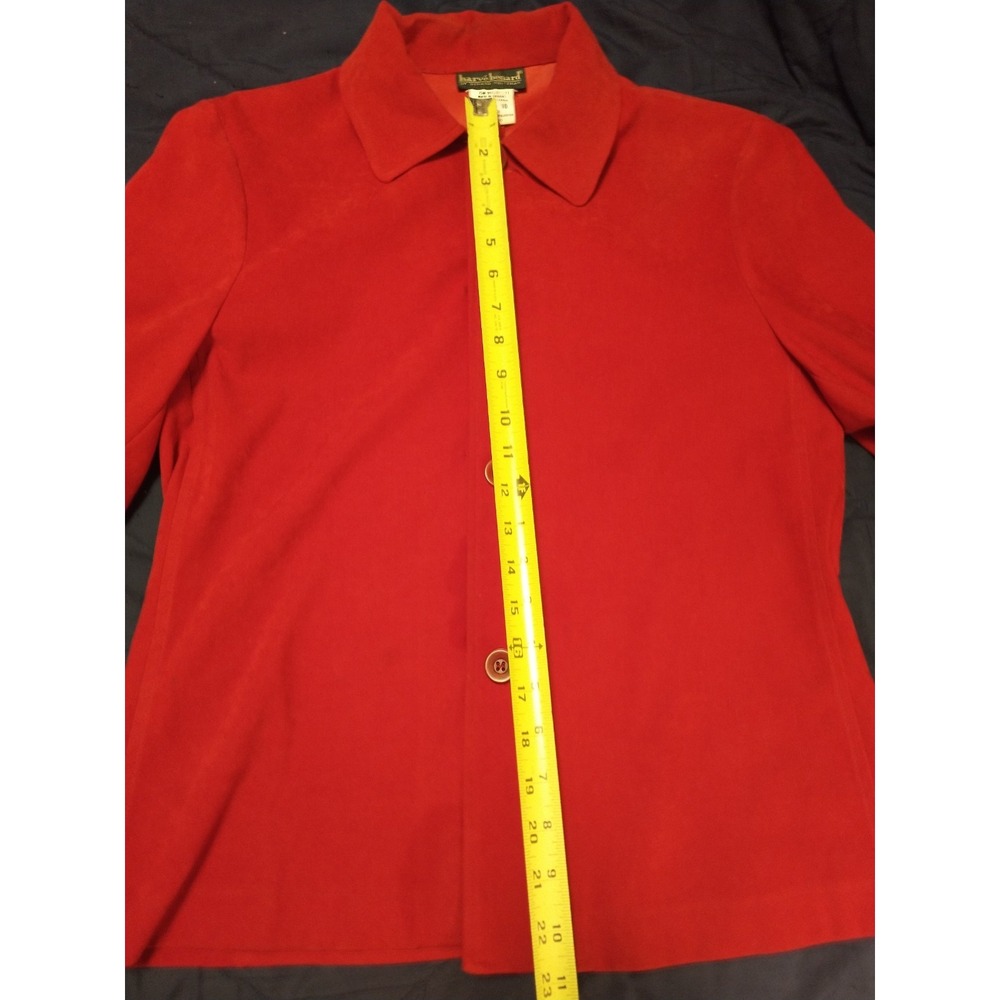 Vintage Harve Benard Red Satin Blazer Jacket Women's Size 10 Classic 90s Career - Picture 14 of 15